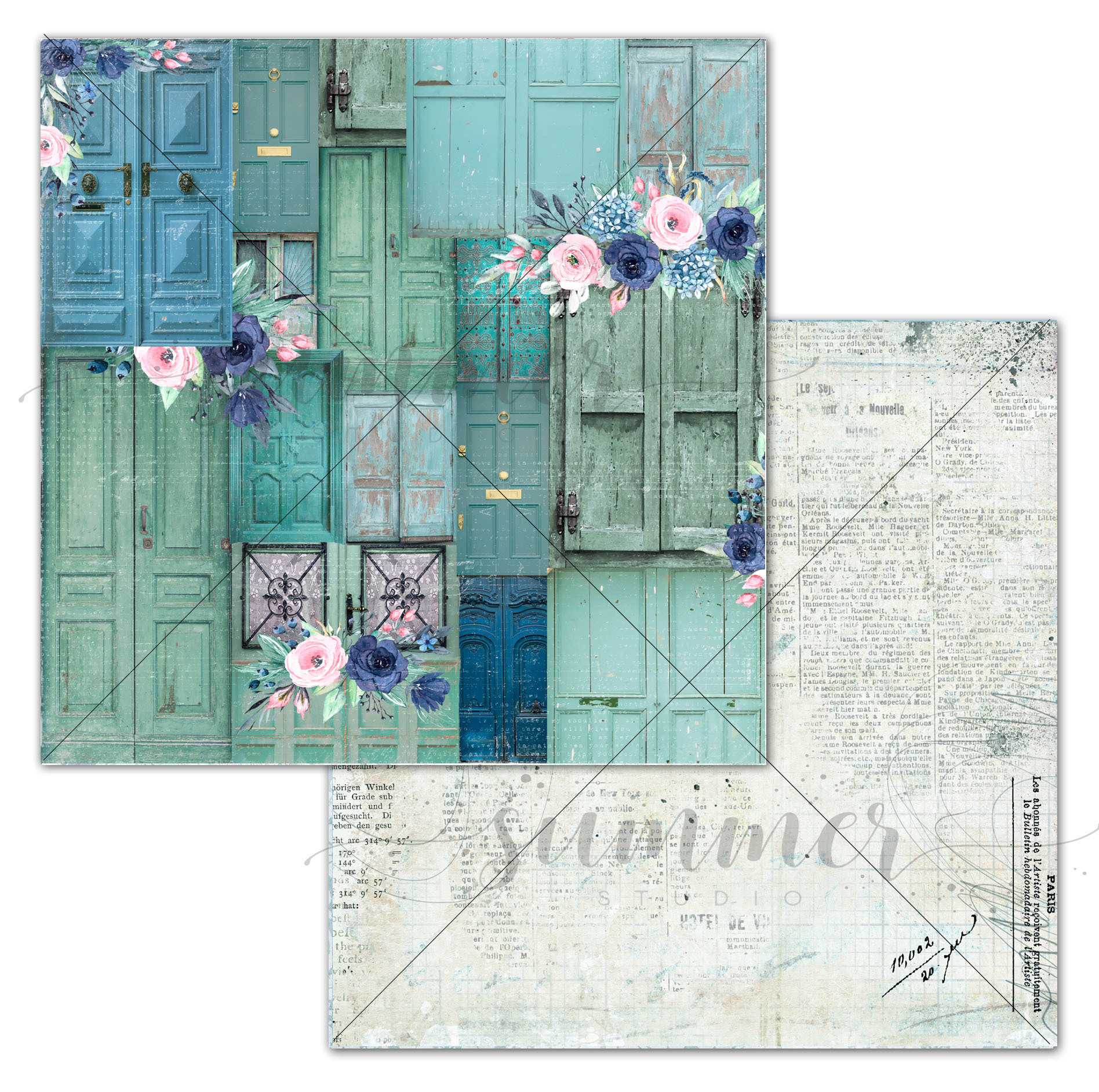 Бумага "Blooming doors" из коллекции Blue Outside