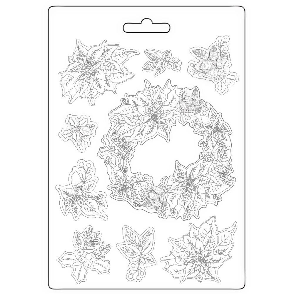 Молд пластиковый Poinsettia, формат А4, Stamperia 