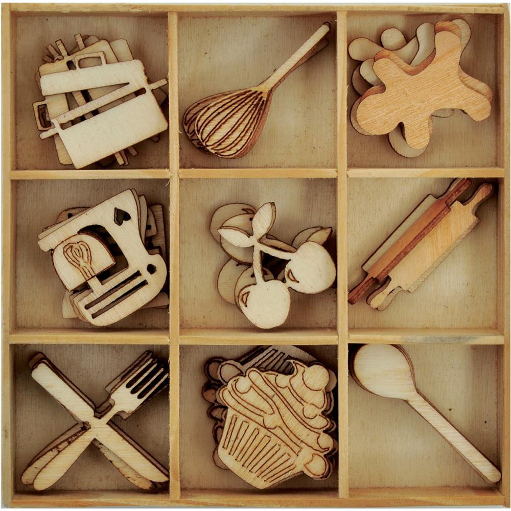 Набор деревянных украшений "Bon Appetit Cooking" 9 штук от KaiserCraft