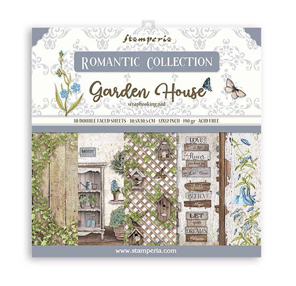 Набор бумаги "Romantic Garden House" 10 листов + бонус от Stamperia 