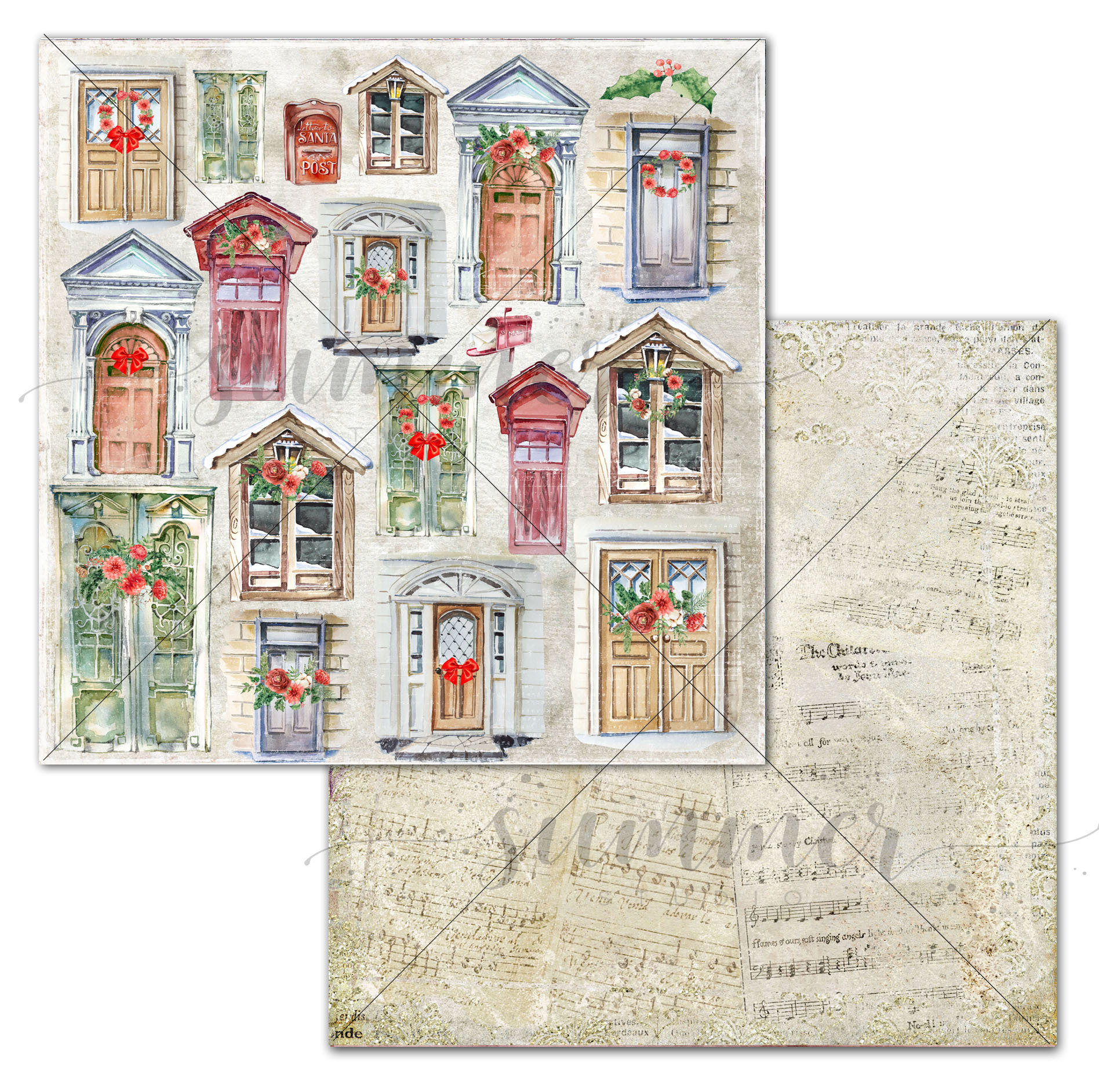 Лист с картинками для вырезания Door из коллекции Vintage winter