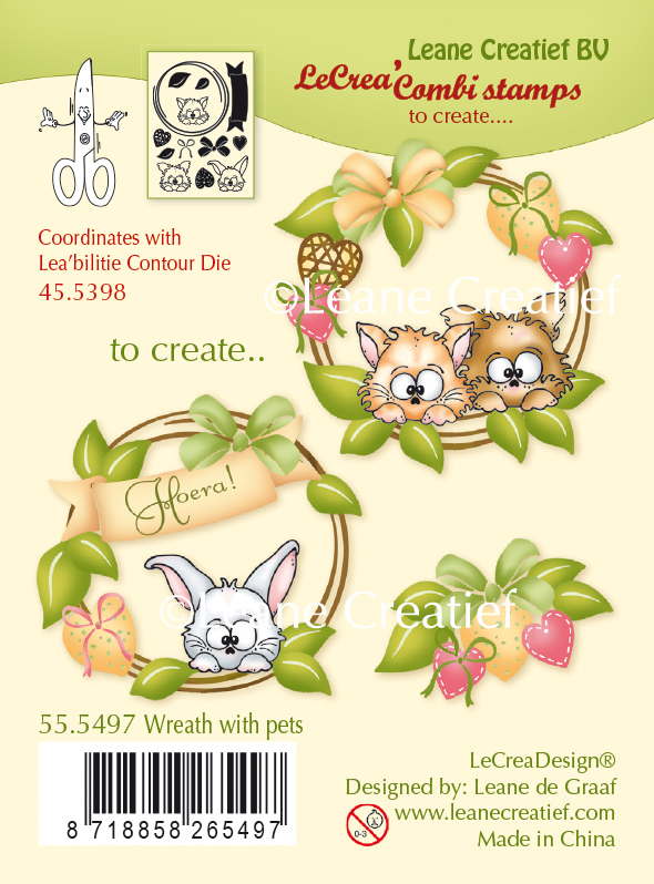 Набор штампов "Wreath with pets" от Leane Creatief