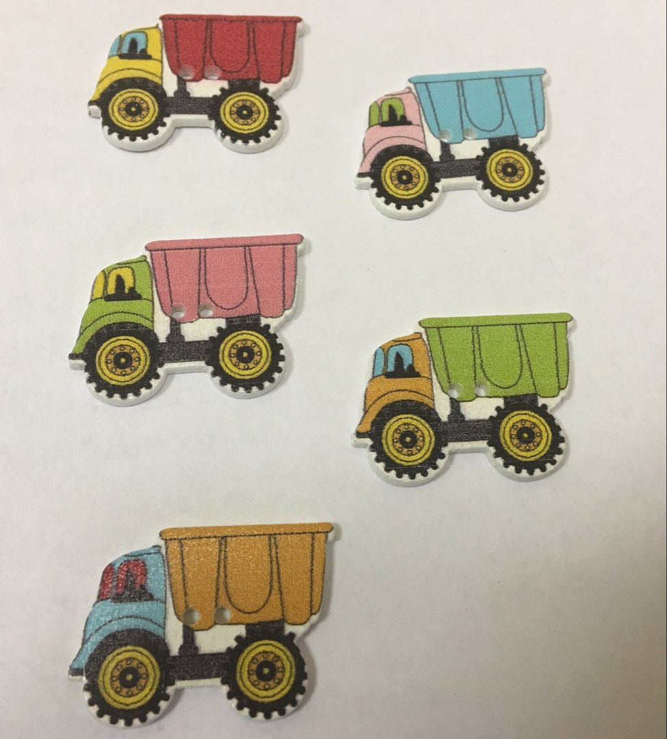 Деревянные пуговицы "Грузовичок"