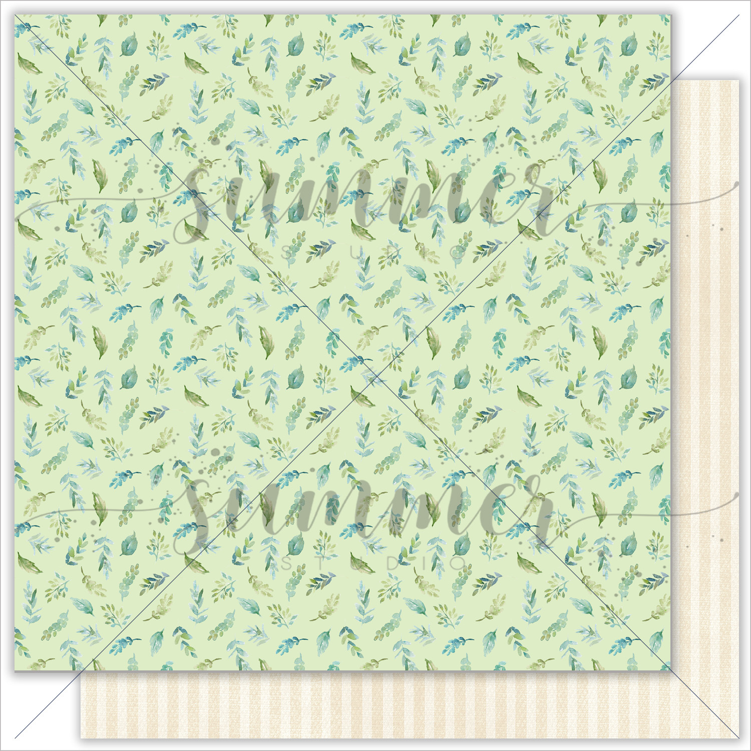 Бумага "Green dream" из коллекции Sky swallow's от Summer Studio