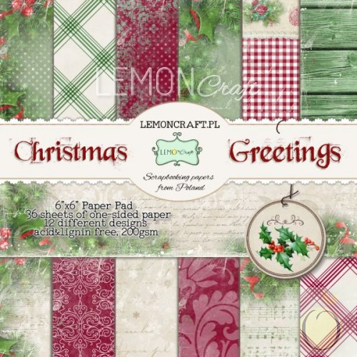 Набор бумаги "Christmas Greetings" 12 листов 