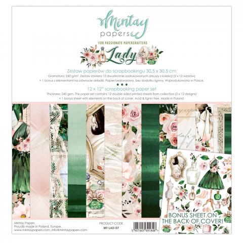 Набор бумаги "Lady" 12 листов + вырезалки