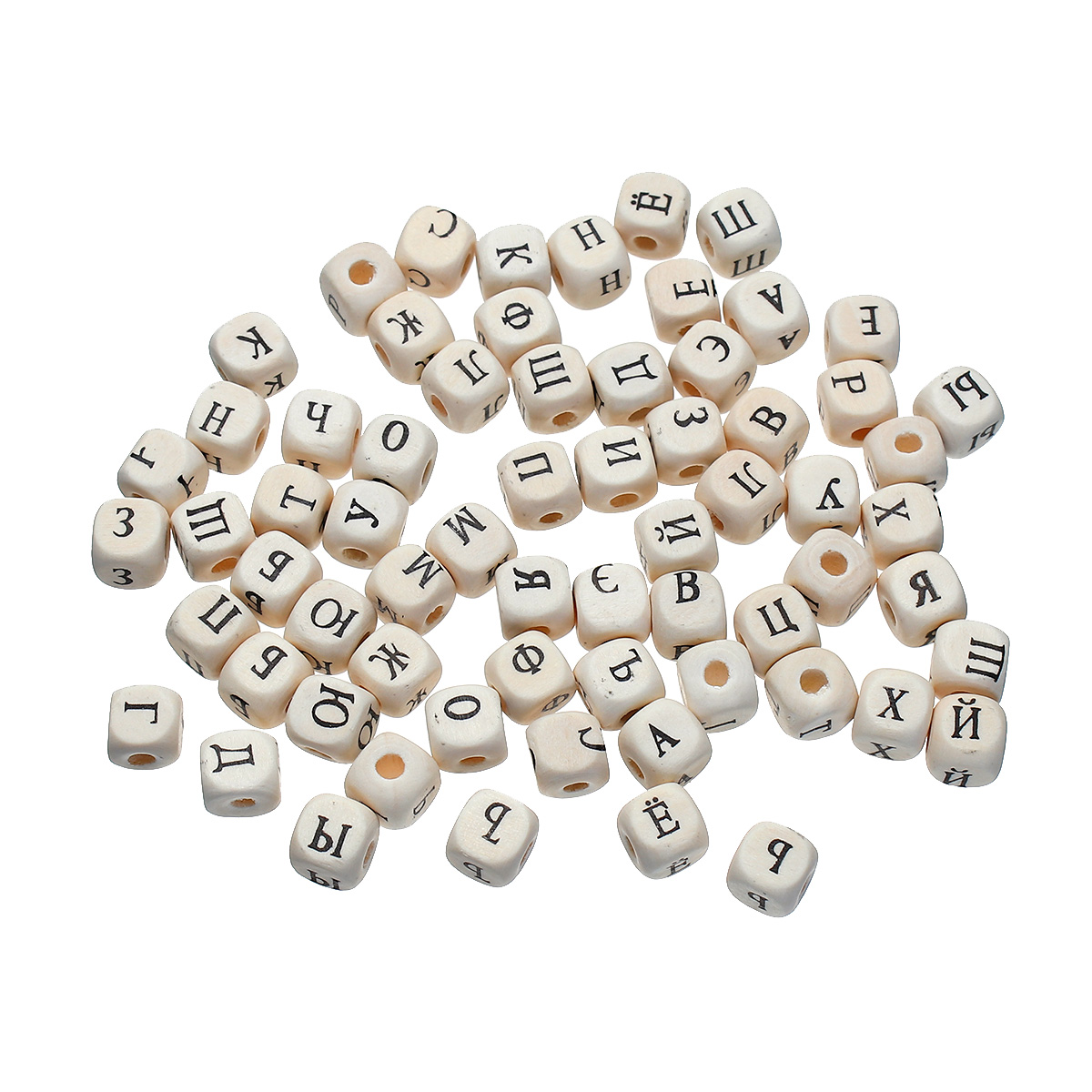 Набор квадратиков-разделителей "Буквы", деревянные, 10*10 мм. от магазина ScrapMan.ru