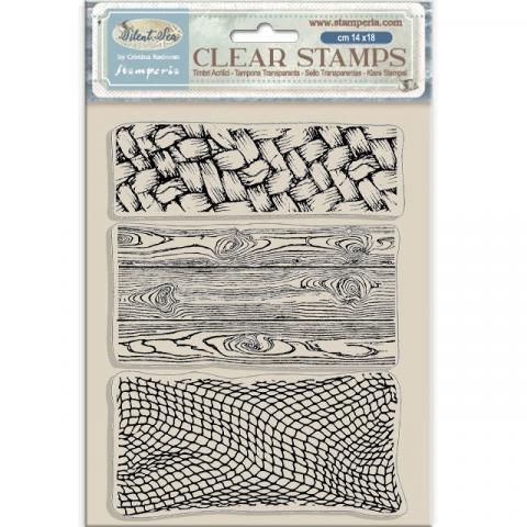 Набор силиконовых штампов "SILENT SEA 3 Textures"  Stamperia
