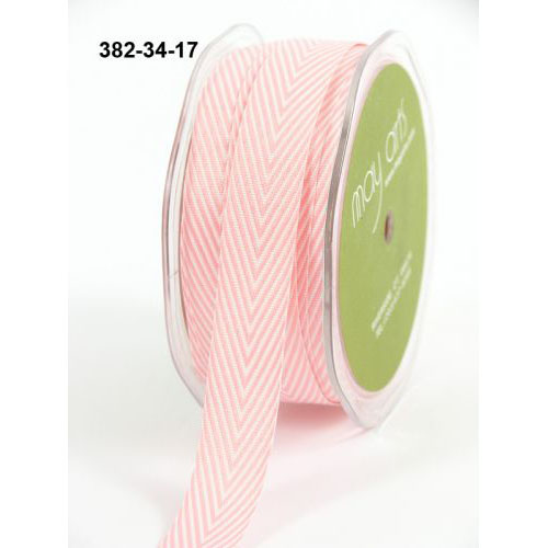 Лента Twill Chevron Stripe Pink 1 метр 