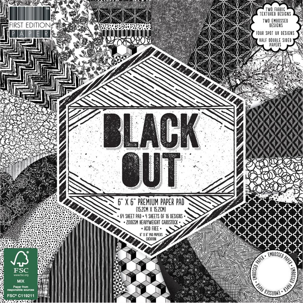 Набор бумаги "Black Out" 16 листов Trimсraft