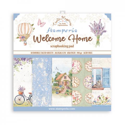 Набор бумаги 20*20см "Welcome Home" 10 листов + бонус от Stamperia 