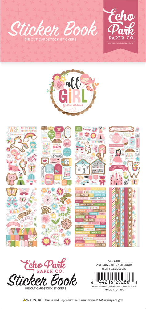 Набор стикеров sticker book из коллекции "All Girl" 8 листов