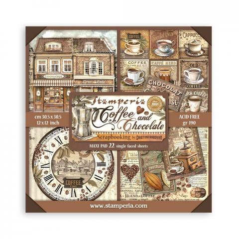 Набор бумаги Кофе и шоколад "Coffee and Chocolate" 22 листа от Stamperia 