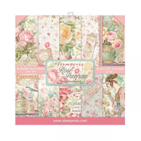 Набор бумаги "Rose Parfume" 10 листов + бонус от Stamperia 