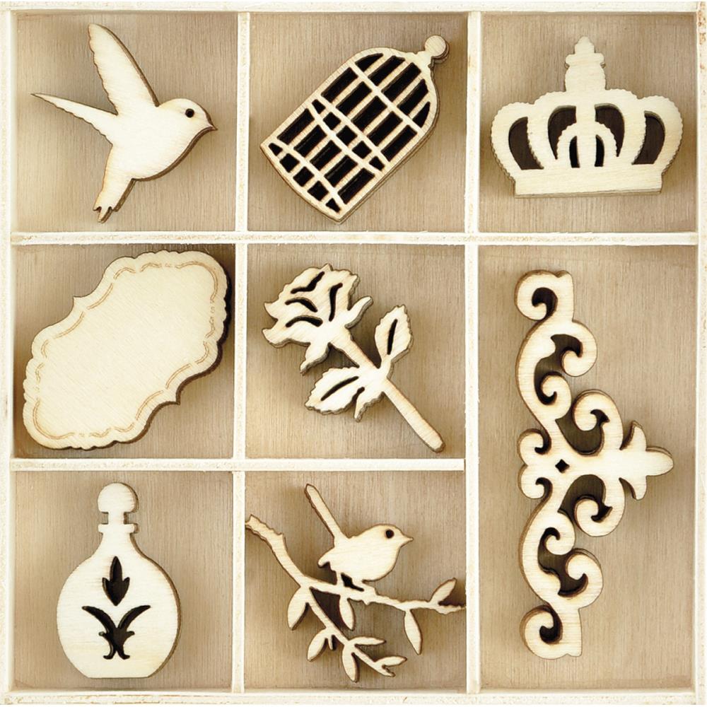 Набор деревянных украшений "Pretty 8 штук от KaiserCraft