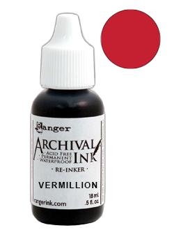 Заправка для штемпельной подушечки Archival Ink Vermillion (Ярко красный) от Ranger