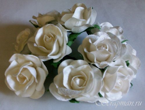 Роза открытая, цвет "Белый", 3,5см