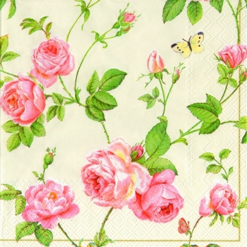 Салфетка трехслойная для декупажа "Вьющиеся розы"