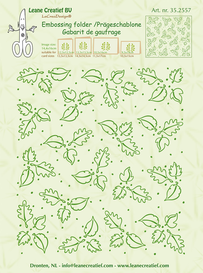Папка для тиснения "Background Leaves" от Leane Creatief от магазина ScrapMan.ru