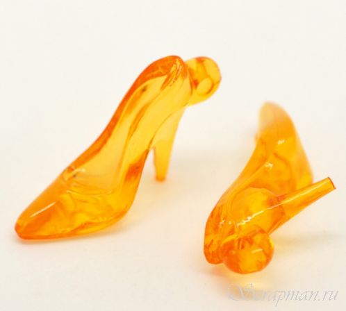 Подвеска "Туфелька" оранжевый акрил