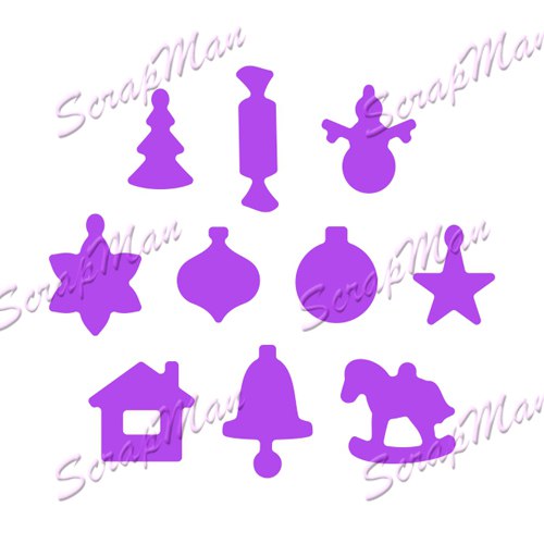 Изображение Набор ножей "Christmas Decorations" (Елочные украшения) от ScrapMan от магазина ScrapMan.ru Набор ножей "Christmas Decorations" (Елочные украшения) от ScrapMan от магазина ScrapMan.ru