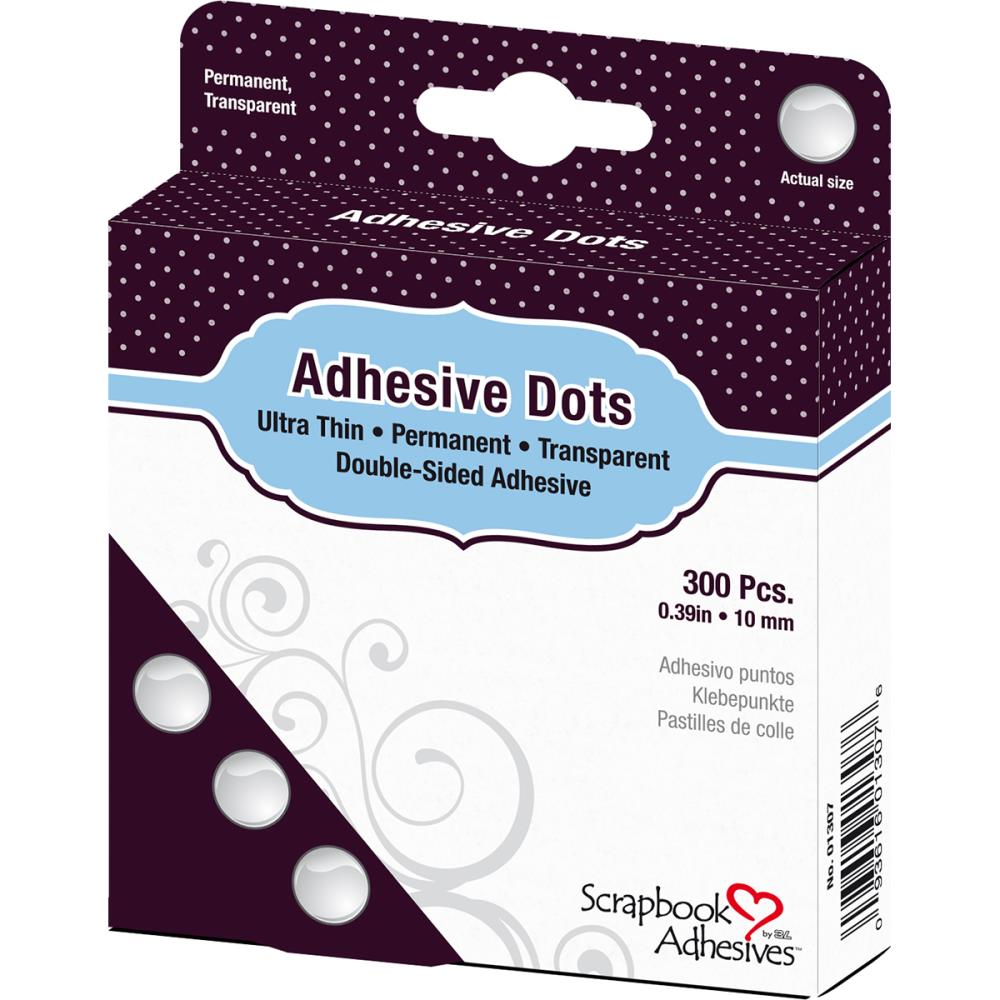 Клейкие прозрачные круги Adhesive Dots "Permanent" 10мм., 300 штук