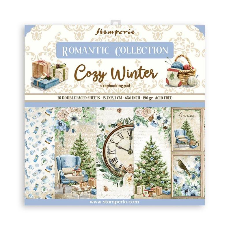 Набор бумаги 15*15см Уютная зима "Cozy Winter" 10 листов от Stamperia 