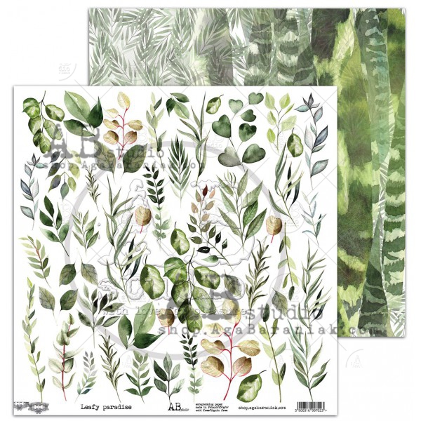 Лист с картинками для вырезания Leafy paradise