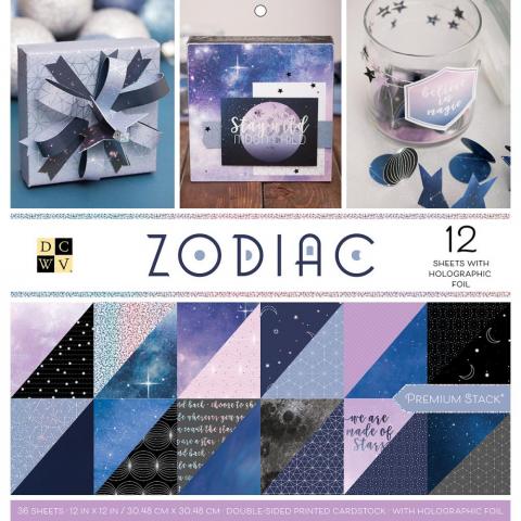 Набор бумаги с голаграфическим фольгированием "Zodiac" 18 листов