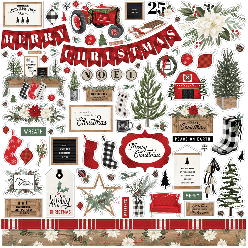 Набор стикеров из коллекции "Farmhouse Christmas"