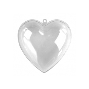 Сердце пластиковое, 2 части, 6 см, цвет прозрачный