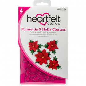 HCD1-7176 Набор ножей для вырубки "Poinsettia & Holly Clusters" от Heartfelt Creations