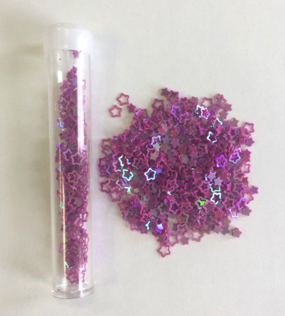 Наполнение для шейкера в баночке "Звездочки" цвет фиолетовый, 6гр