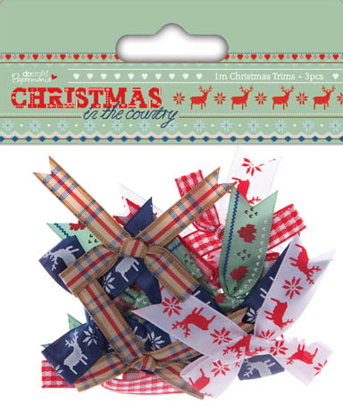 Набор бантиков 12 штук Christmas in the Country от Papermania от магазина ScrapMan.ru
