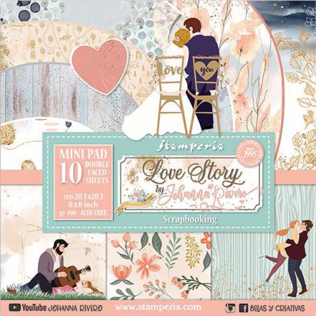 Набор бумаги "Love Story" 10 листов от Stamperia 