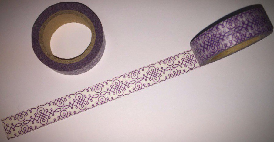 Бумажный скотч "Фиолетовые узоры" от магазина ScrapMan.ru