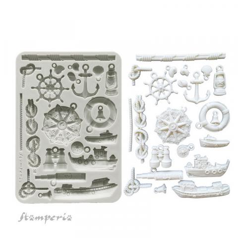 Молд силиконовый SILENT SEA Rudders and Boats Stamperia 