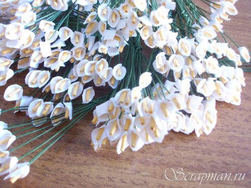 Маленькие цветы каллы на стебле, цвет "Белый", 1см от магазина ScrapMan.ru