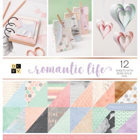 Набор бумаги с розовым фольгированием "Romantic Life" 18 листов