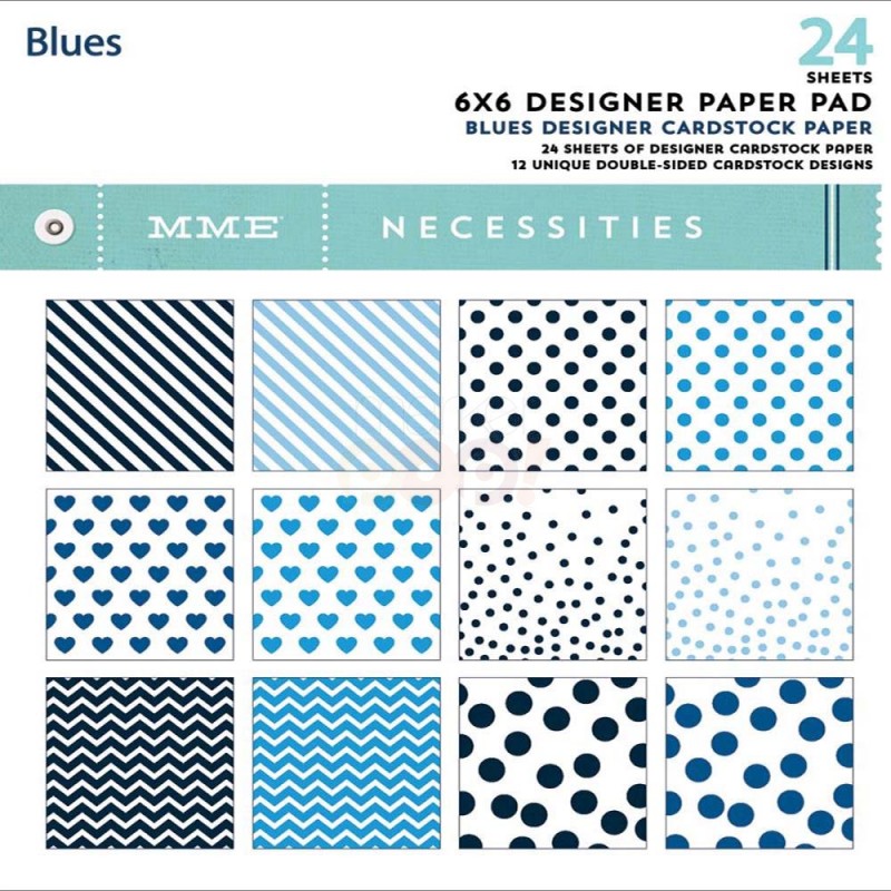 Набор бумаги "Blues" из коллекции "Necessities" 12 листов от магазина ScrapMan.ru