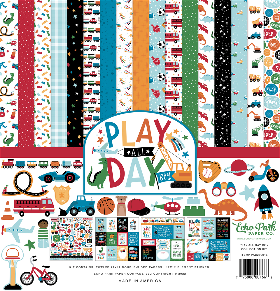 Набор бумаги (KIT) из коллекции "Play All Day Boy"  от магазина ScrapMan.ru