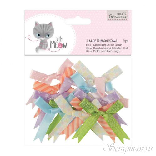 Набор бантиков 12 штук Little Meow от Papermania