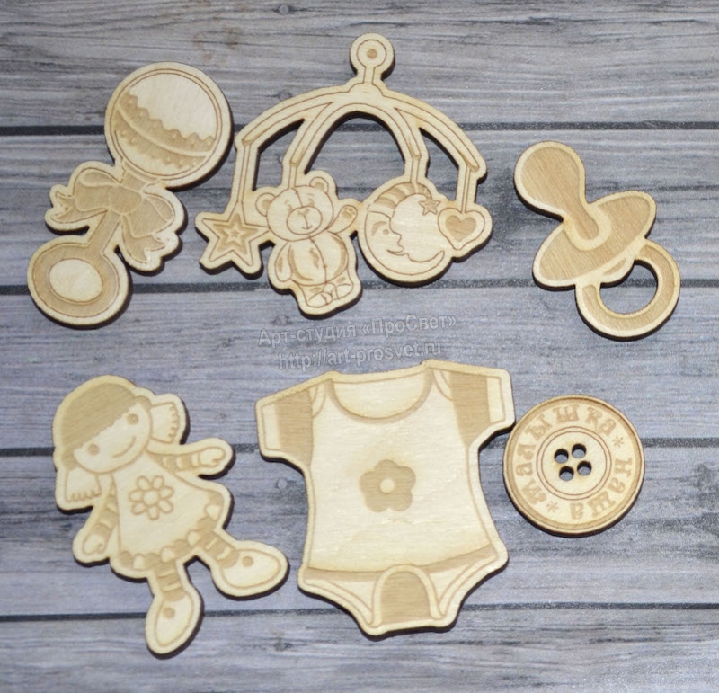 Деревянный чипборд набор "Малышка"