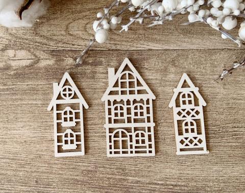 Чипборд Набор из 3 домиков (от 4,5 до 5,6 см)