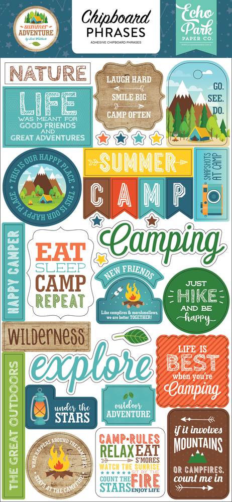 Набор чипборда "Phrases" из коллекции "Summer Adventure"