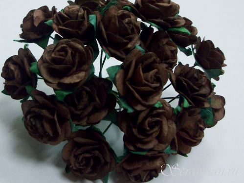 Роза открытая, цвет "Коричневый", 2см от магазина ScrapMan.ru