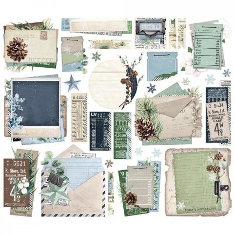 Набор высечек из коллекции "Simple Vintage Fresh Snow" 30 штук
