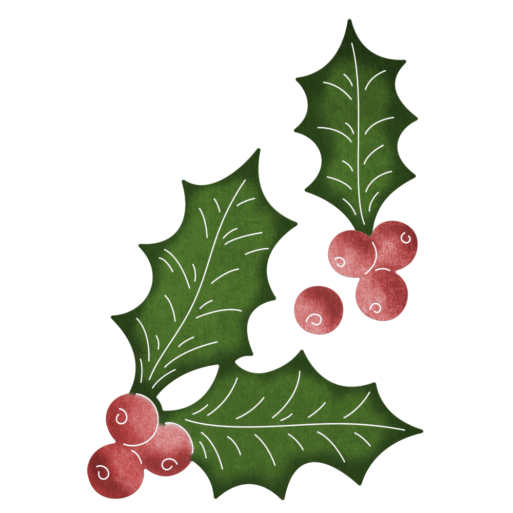 Набор ножей "Holly Leaf " от Cheery Lynn Designs