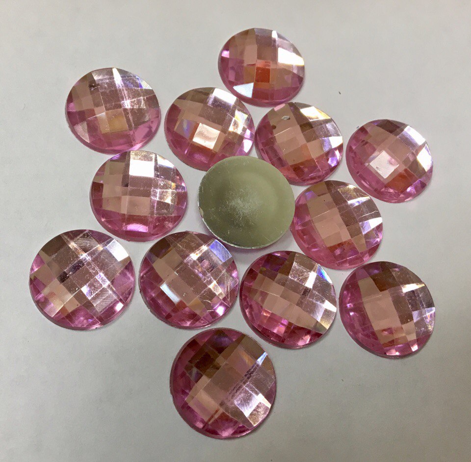 Граненый кристаллик "Круг" розовый