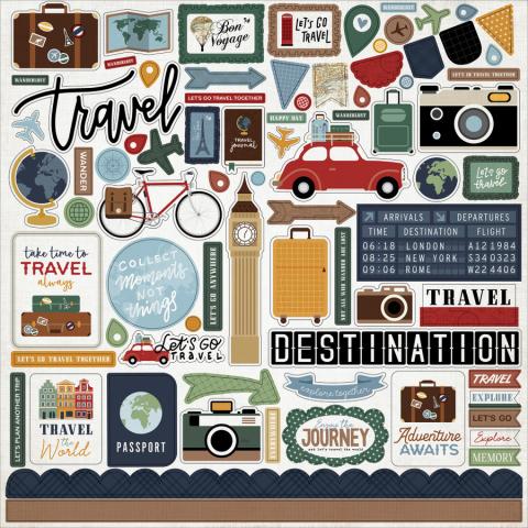 Набор стикеров из коллекции Let's Go Travel